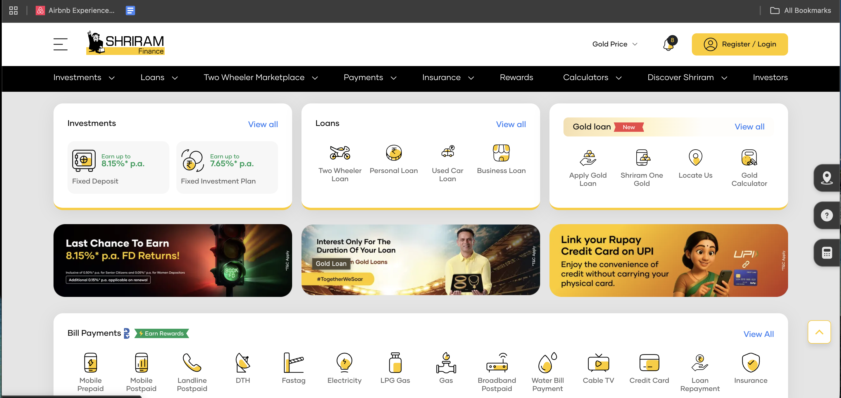 Shriram Finance website